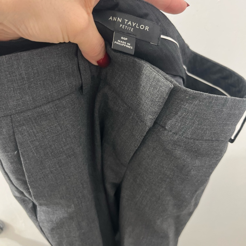 Ann Taylor 00P Charcoal Gray Dress Pants